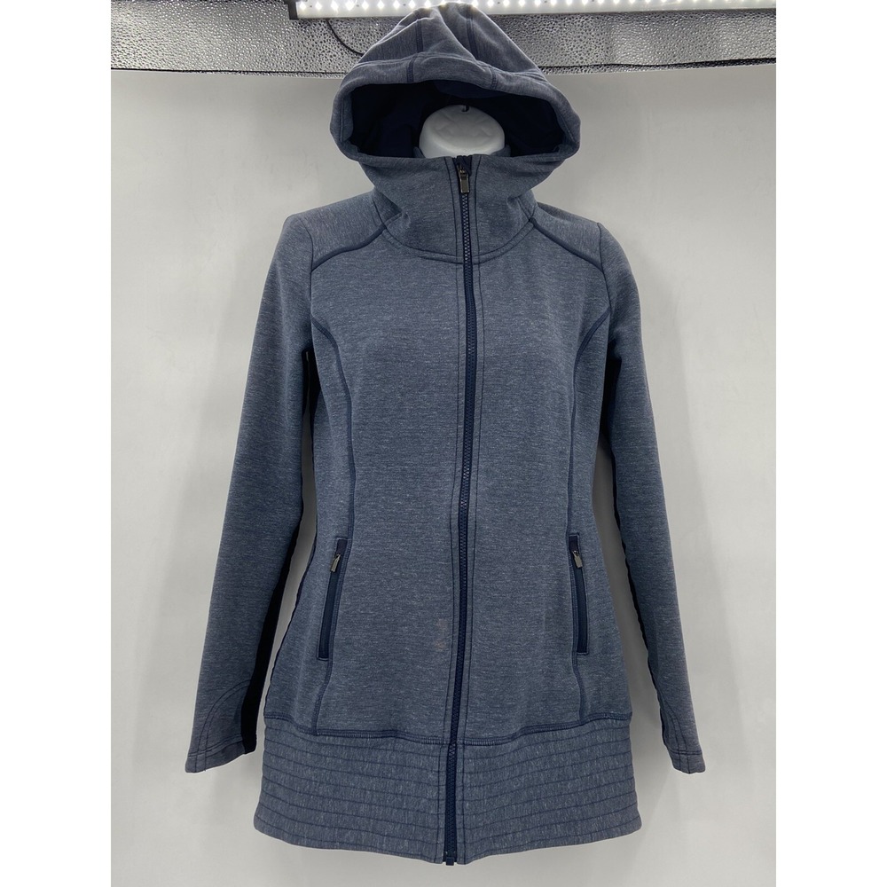 Athleta Blue Full Zip Lined Hooded Jacket Women's Size XXS